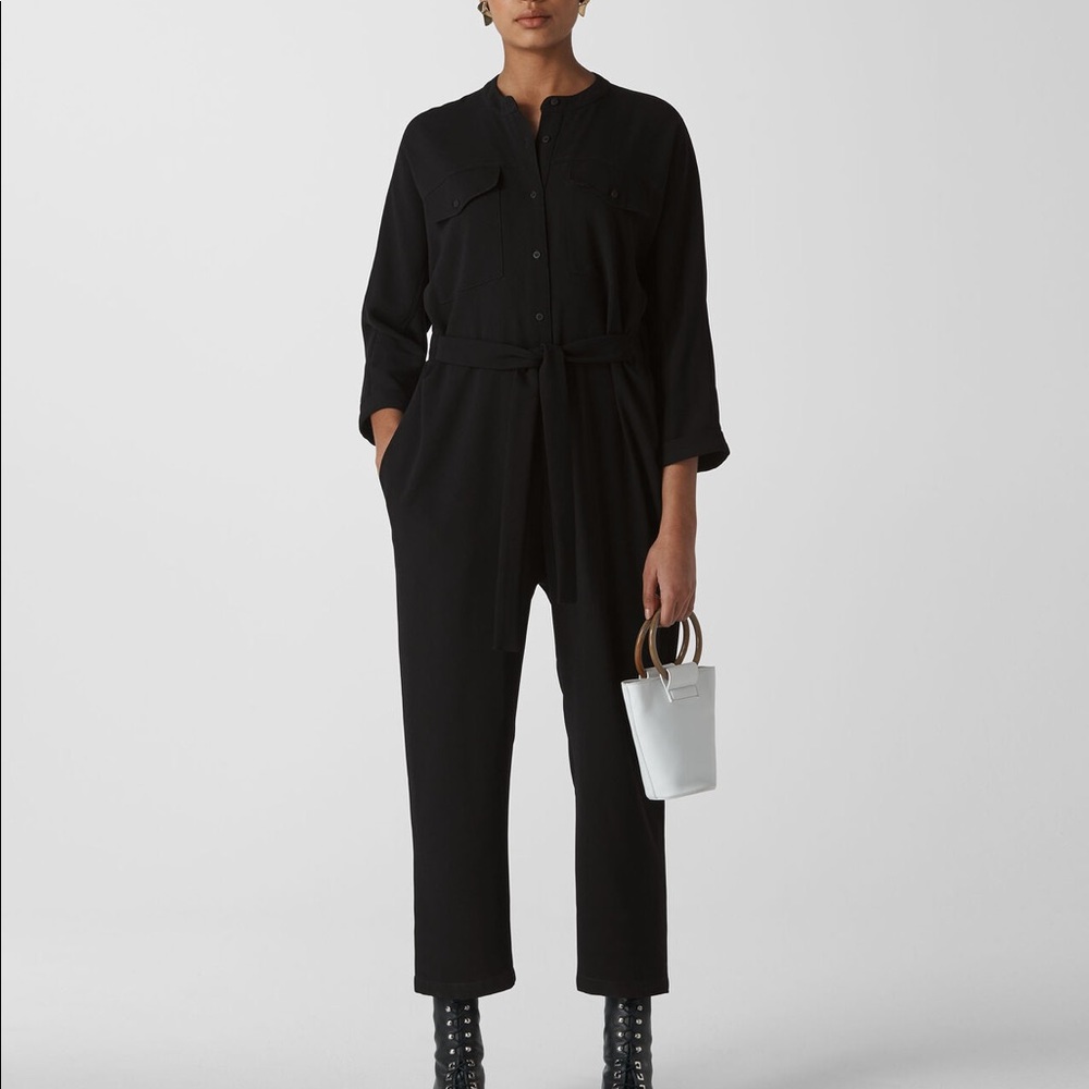 Whistles NWT Black Utility Crepe Jumpsuit
